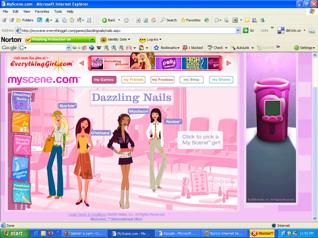 The Old Barbie Website Game